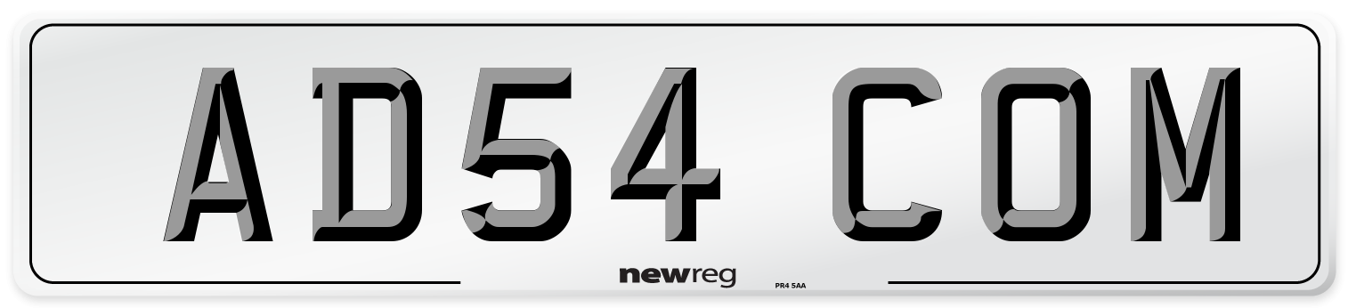 AD54 COM Number Plate from New Reg